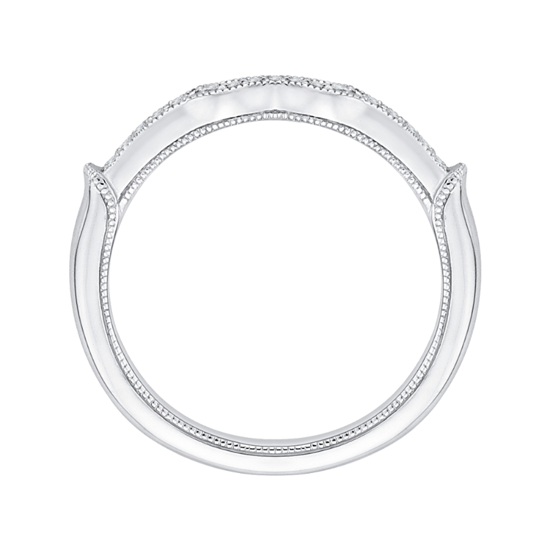 Round Diamond Wedding Band in 14K White Gold