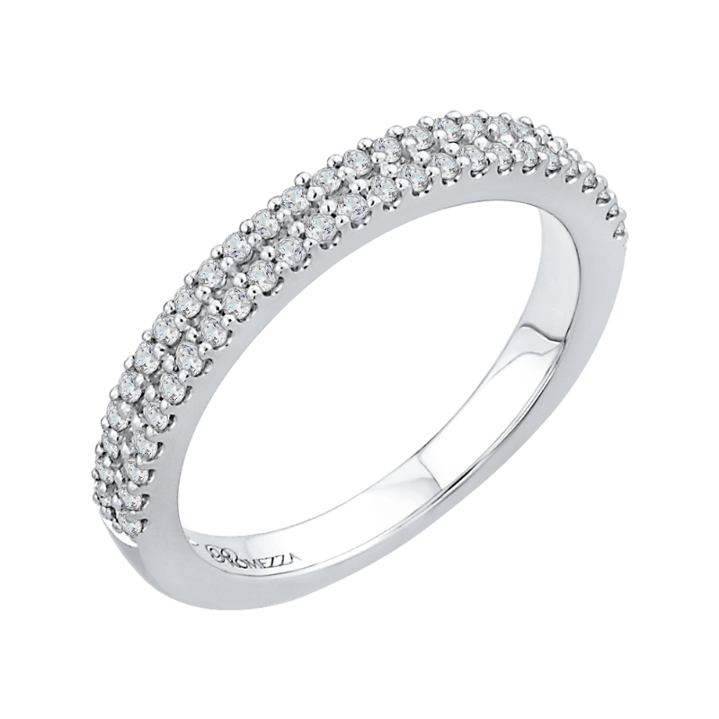 Half-Eternity Round Diamond Wedding Band in 14K White Gold