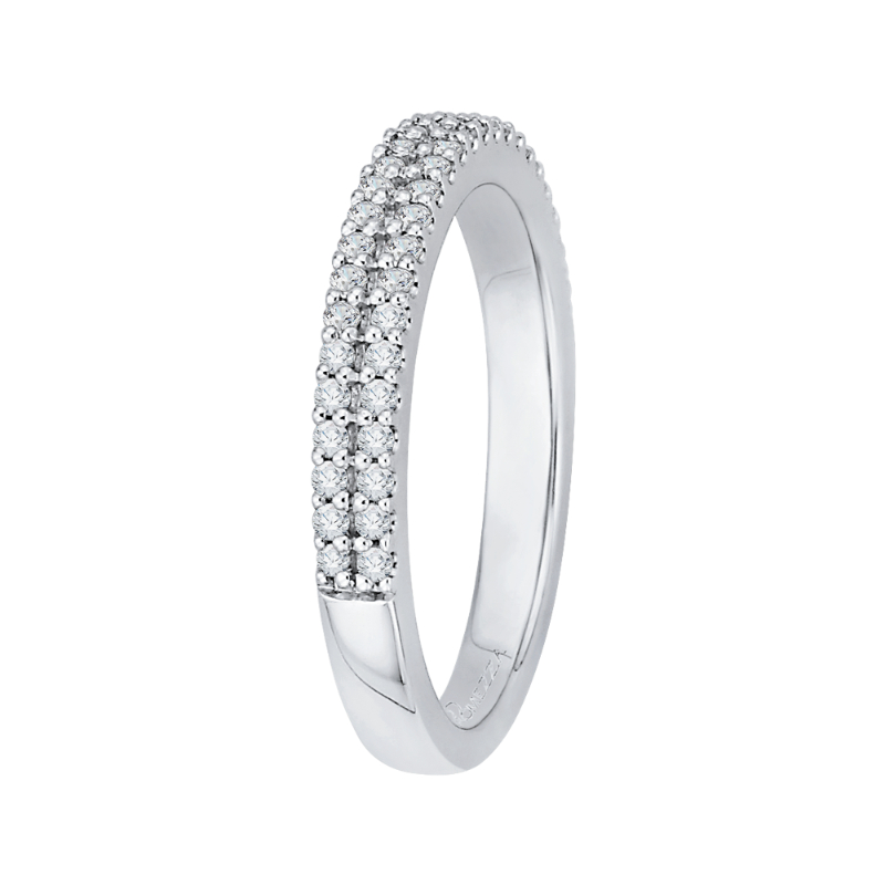 Half-Eternity Round Diamond Wedding Band in 14K White Gold