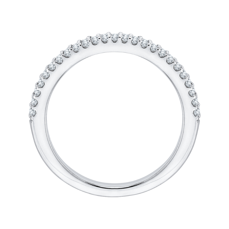 Half-Eternity Round Diamond Wedding Band in 14K White Gold