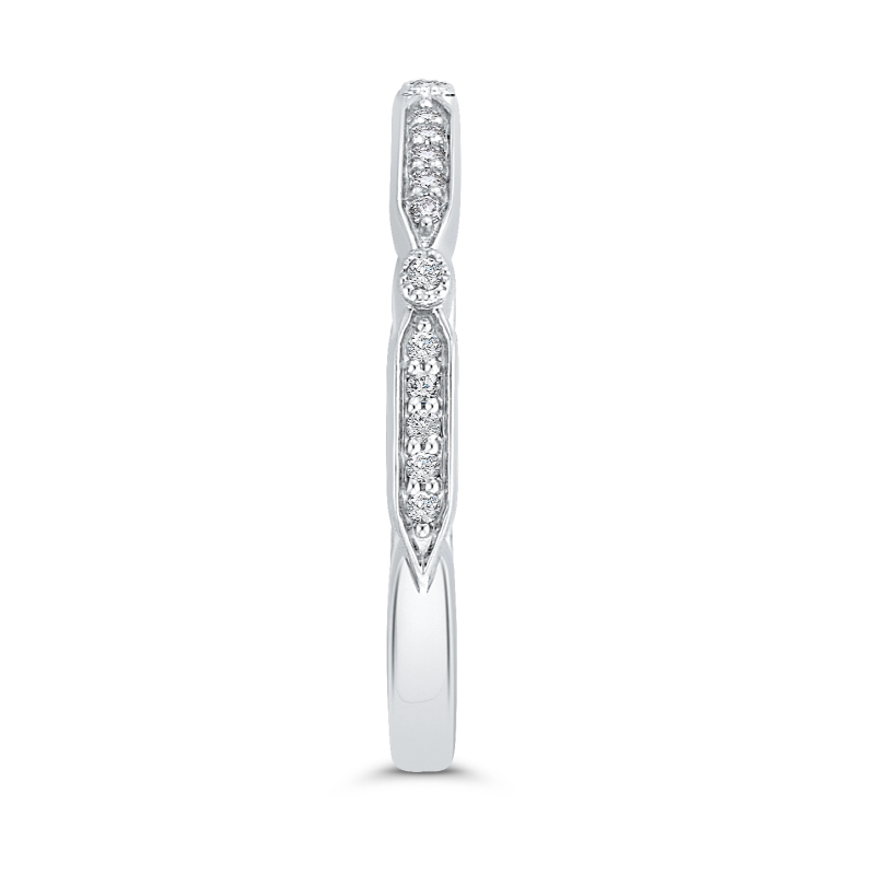 Round Diamond Wedding Band in 14K White Gold