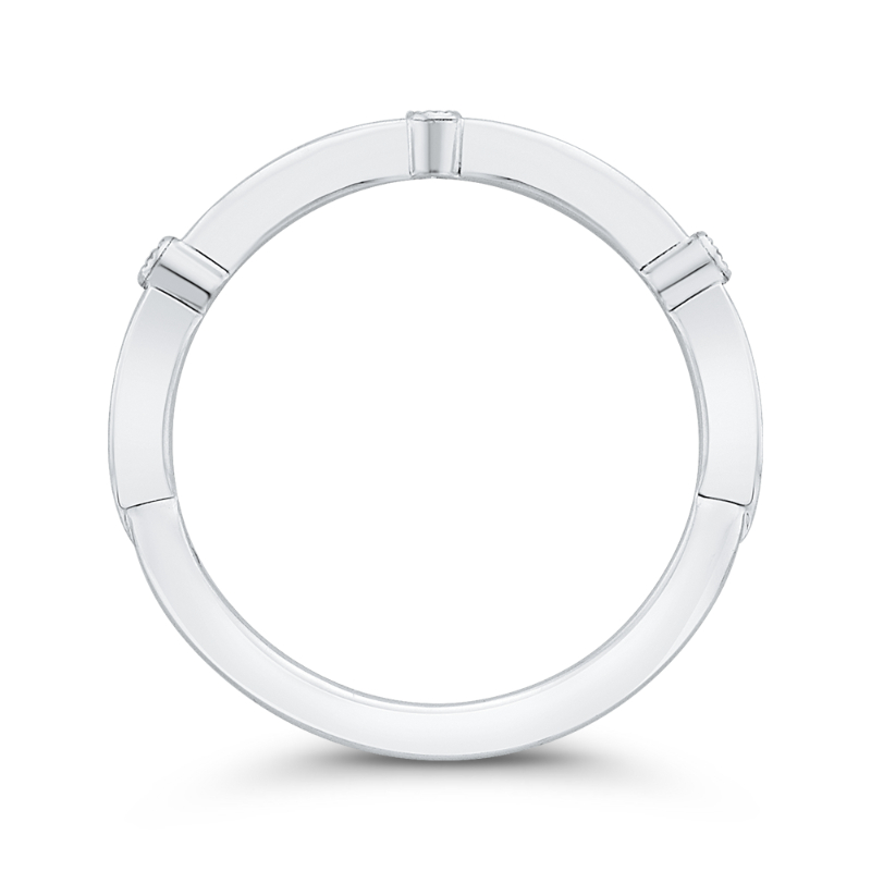 Round Diamond Wedding Band in 14K White Gold