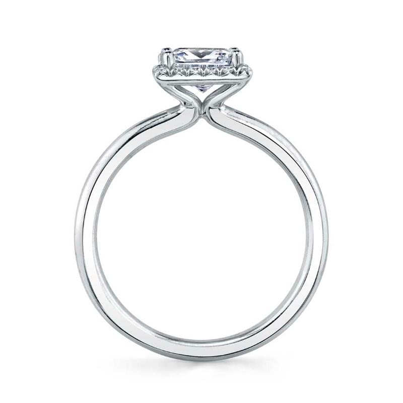 Princess Cut Solitaire Halo Engagement Ring - Elsie