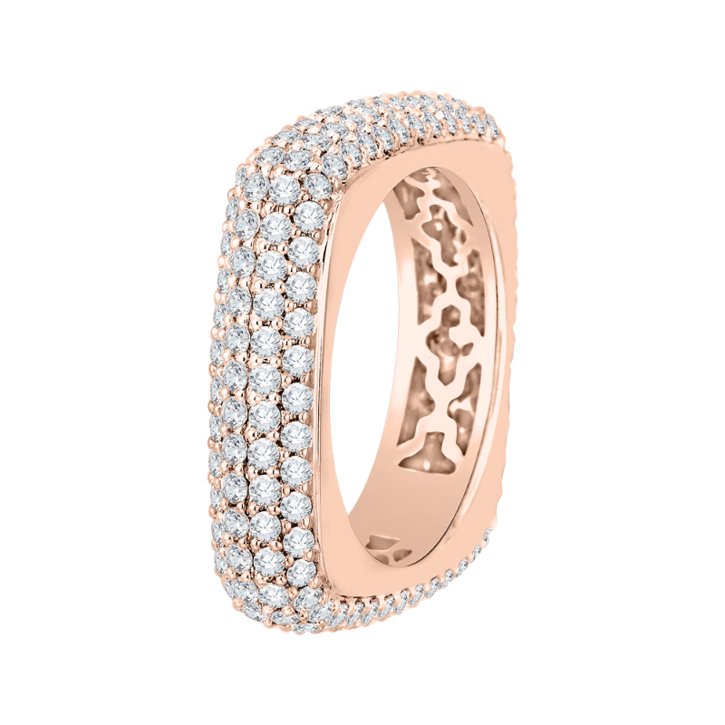 Round Diamond Fashion Band in 18K Rose Gold