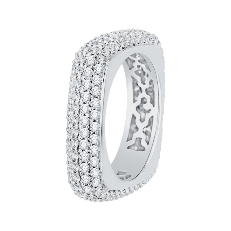 Round Diamond Fashion Band in 18K White Gold