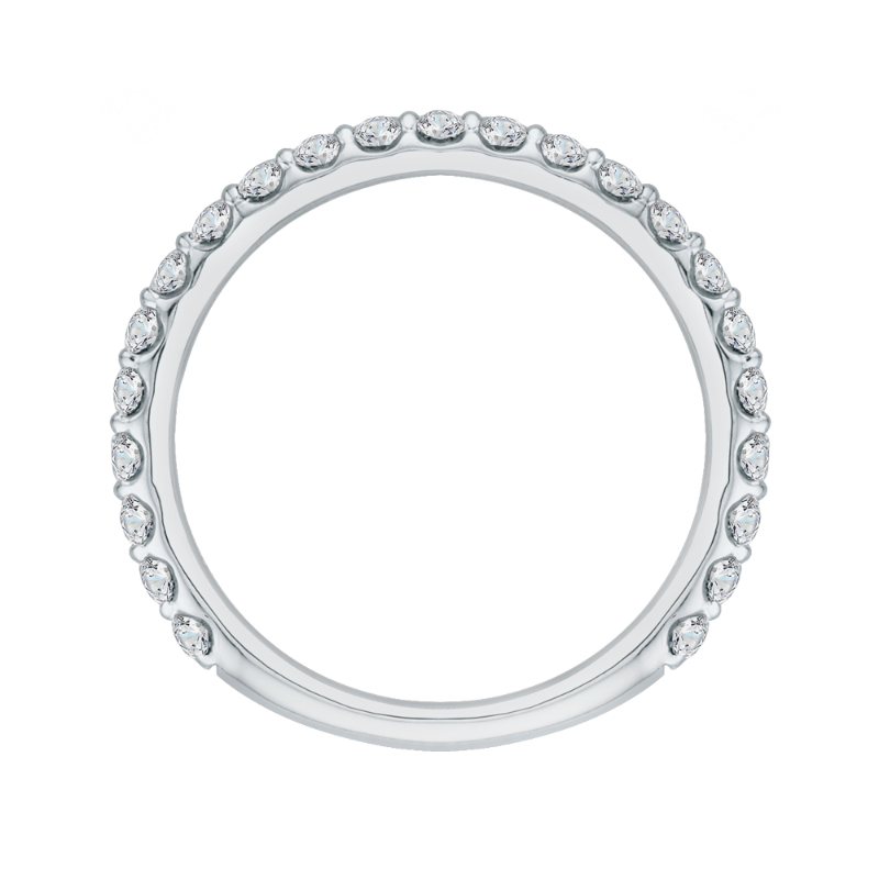 Round Diamond Wedding Band in 18K White Gold