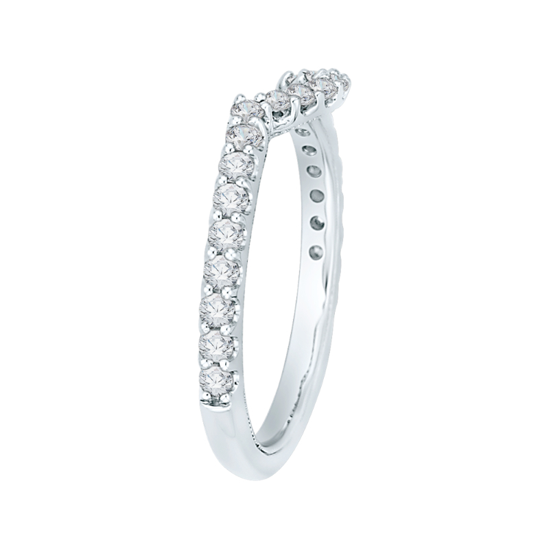 Round Diamond Wedding Band in 18K White Gold