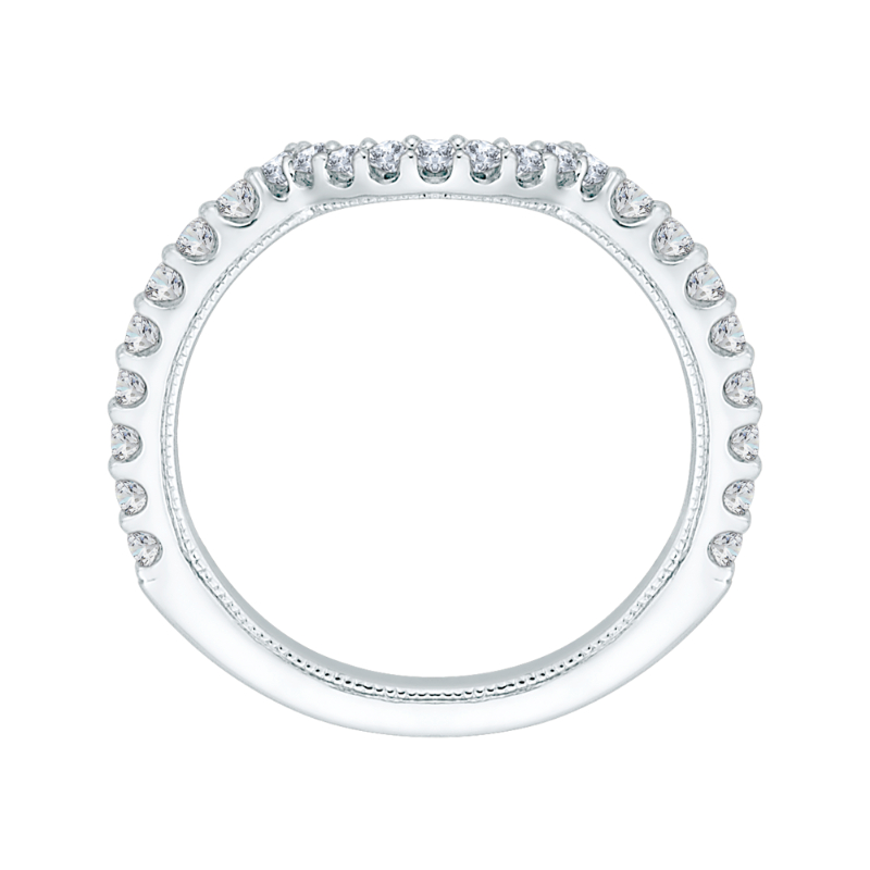 Round Diamond Wedding Band in 18K White Gold
