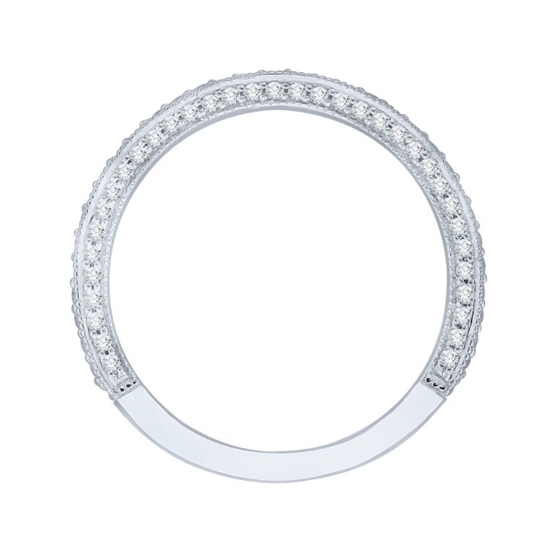 Round Diamond Wedding Band in 18K White Gold