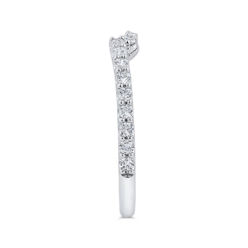 Round Diamond Wedding Band in 18K White Gold