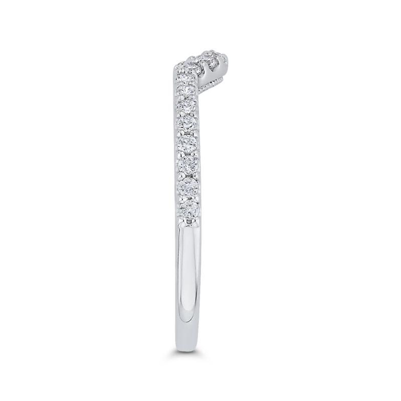 Round Diamond Wedding Band in 18K White Gold