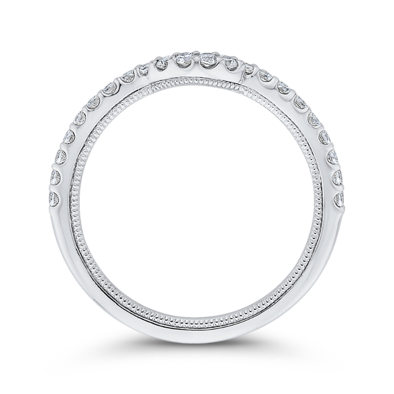 Round Diamond Wedding Band in 18K White Gold