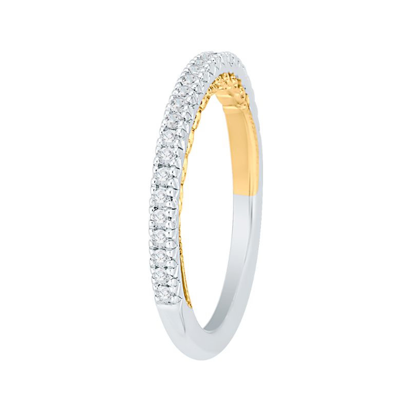 Round Diamond Wedding Band in 18K Two-Tone Gold
