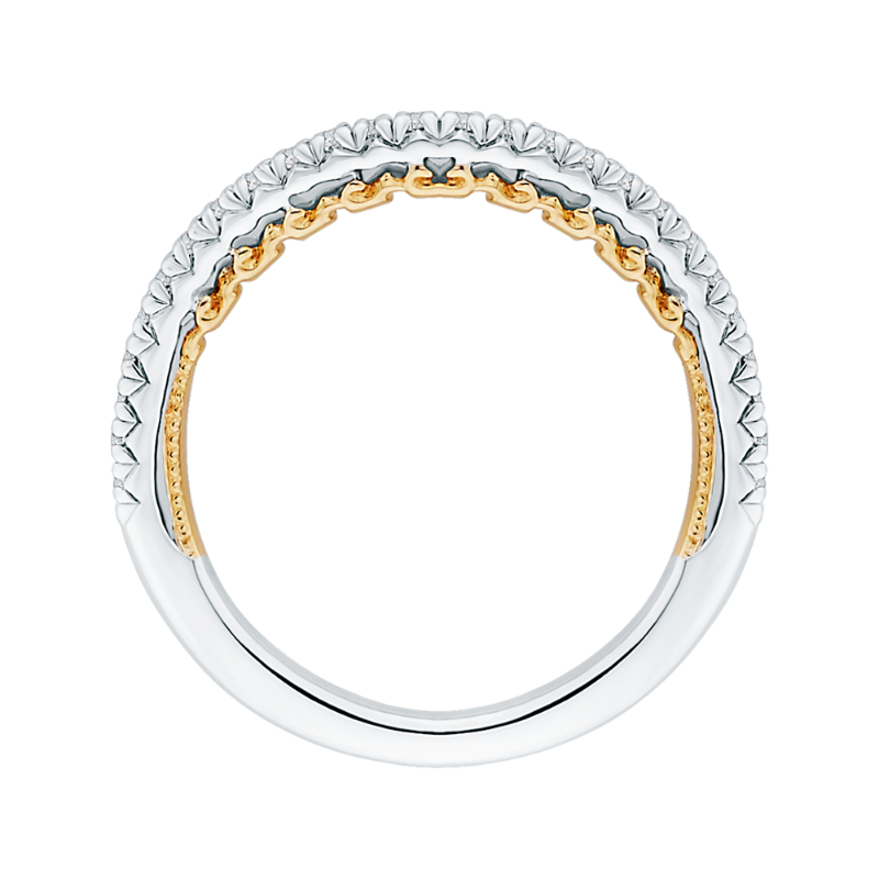 Round Diamond Wedding Band in 18K Two-Tone Gold