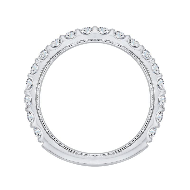 Round Diamond Wedding Band in 18K White Gold
