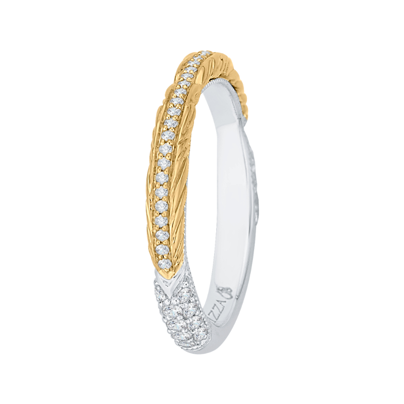 Round Diamond Wedding Band in 18K Two-Tone Gold