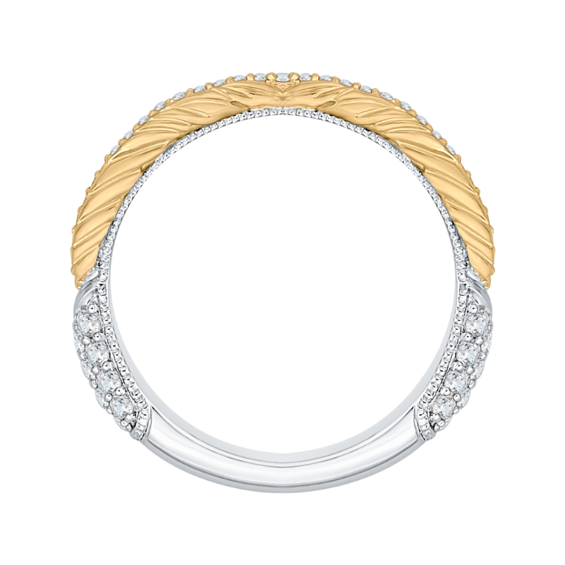 Round Diamond Wedding Band in 18K Two-Tone Gold