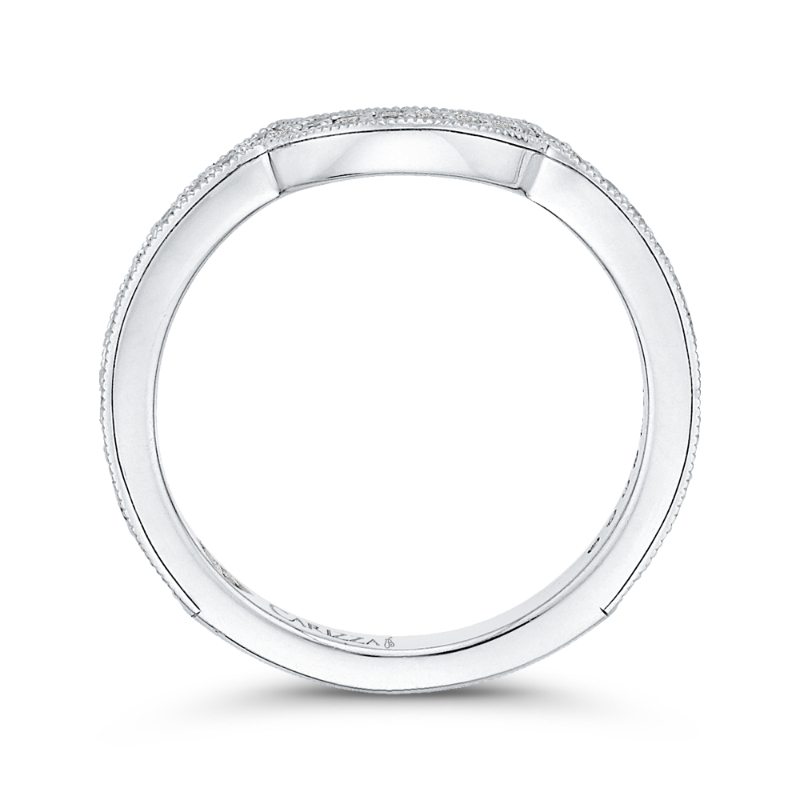 Round Diamond Wedding Band in 18K White Gold