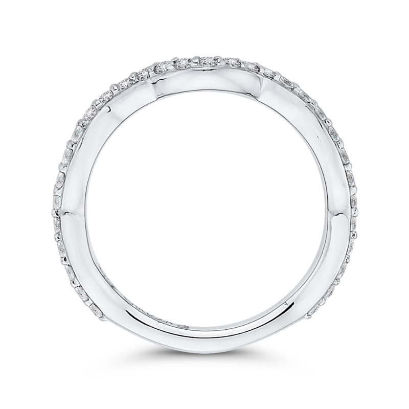 Round Diamond Wedding Band in 18K White Gold