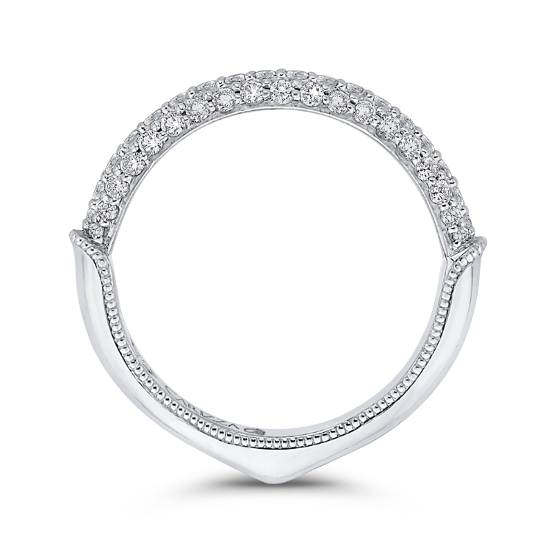 Round Diamond Wedding Band in 18K White Gold