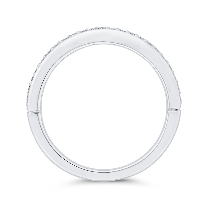 Diamond Counter Wedding Band in 18K White Gold