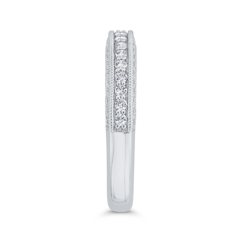 Euro Shank Diamond Wedding Band in 18K White Gold