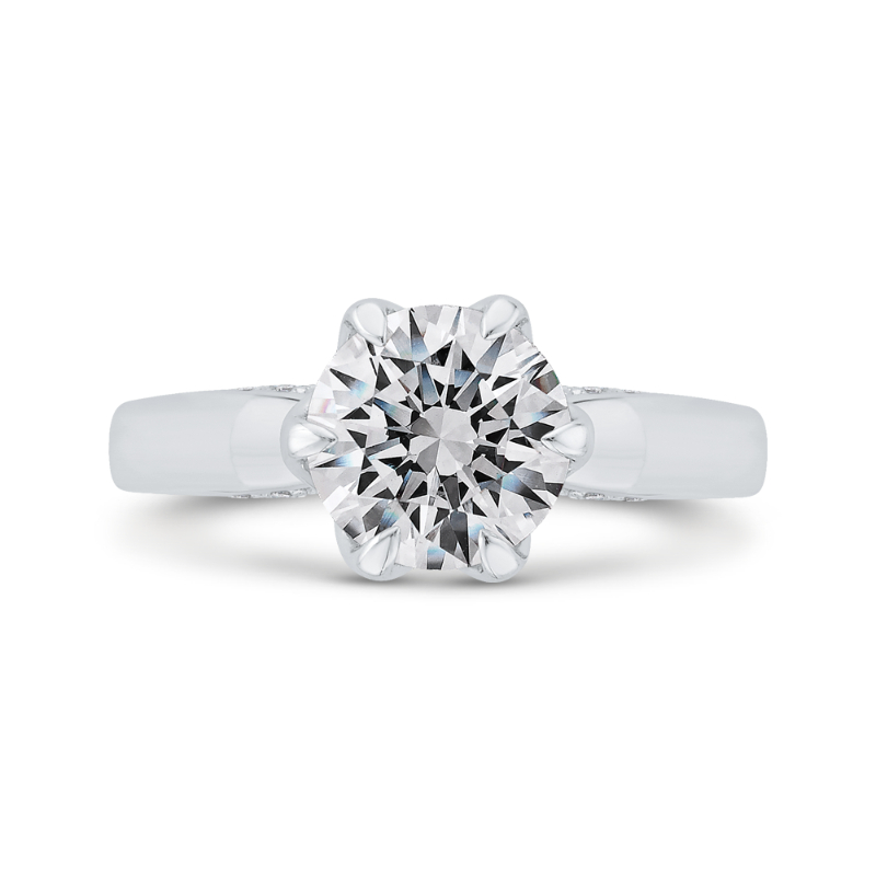 Diamond Engagement Ring in 18K White Gold (Semi-Mount)