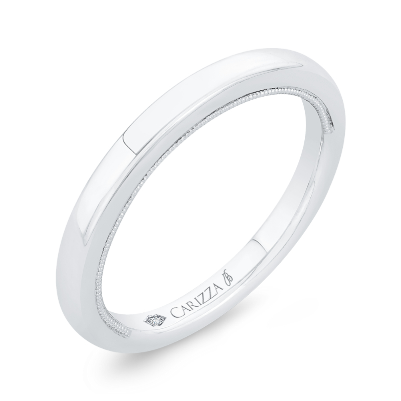Plain Wedding Band in 14K White Gold