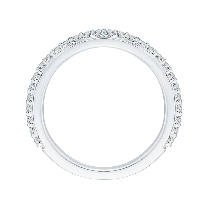 Round Diamond Wedding Band in 18K White Gold