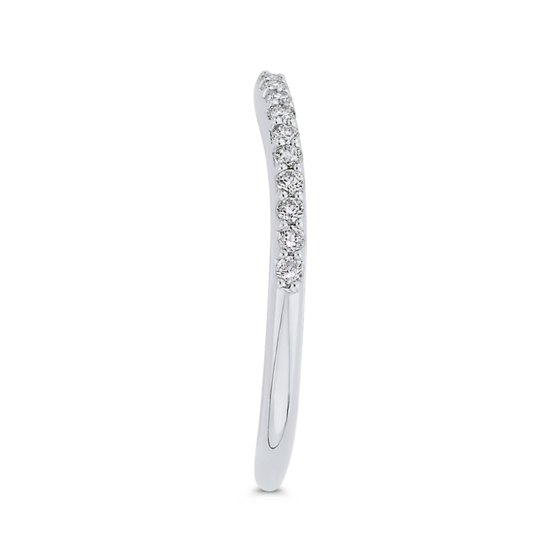Round Diamond Wedding Band in 18K White Gold