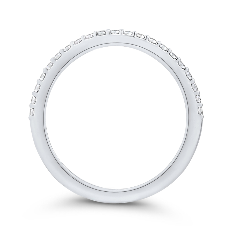 Round Diamond Wedding Band in 18K White Gold