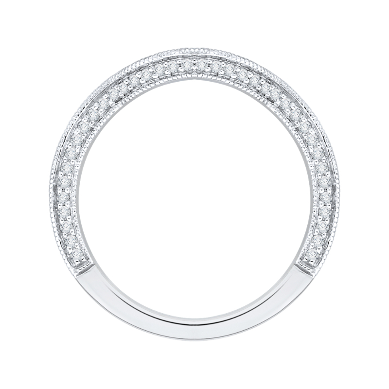 Round Diamond Wedding Band in 18K White Gold