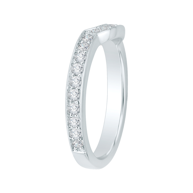 Round Diamond Wedding Band in 18K White Gold