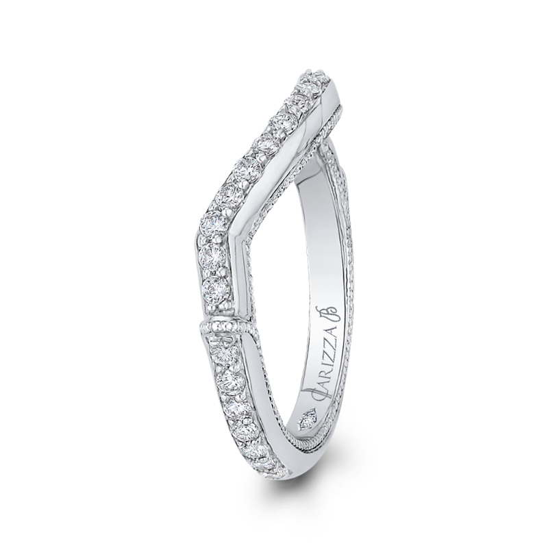 Round Diamond Wedding Band in 18K White Gold