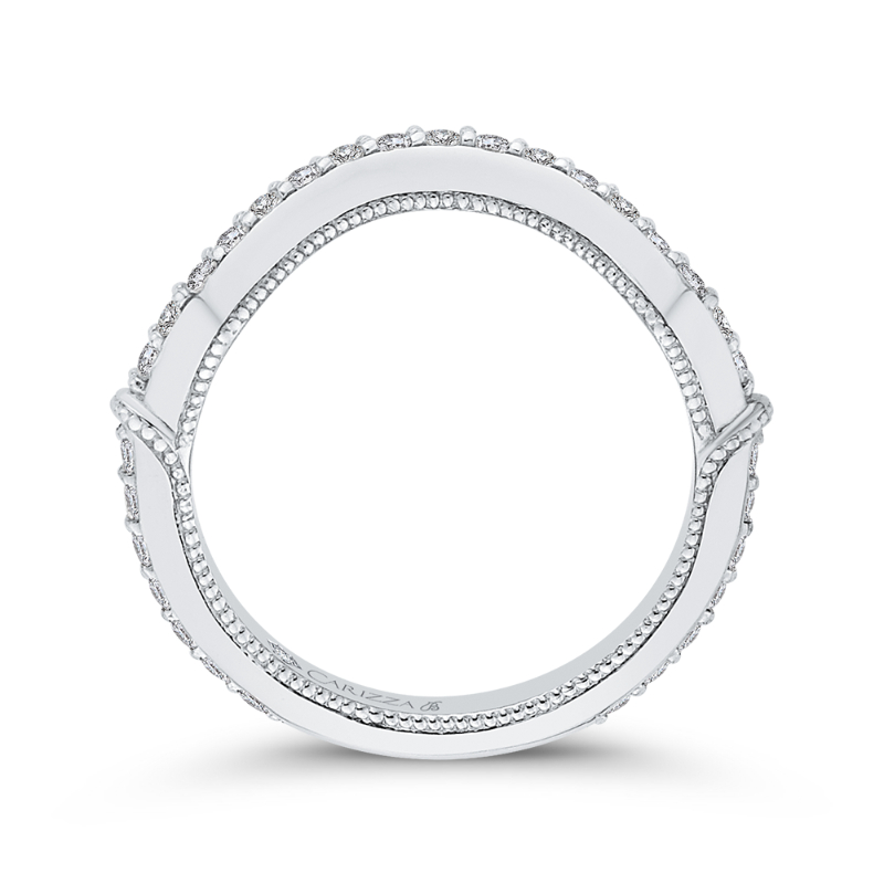 Round Diamond Wedding Band in 18K White Gold