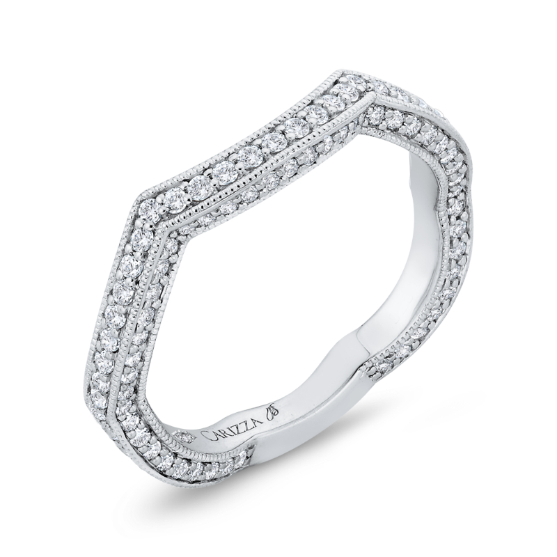 Round Diamond Wedding Band in 14K White Gold