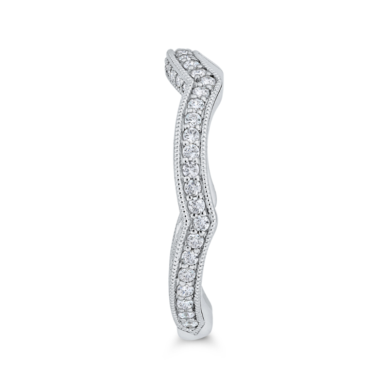 Round Diamond Wedding Band in 14K White Gold
