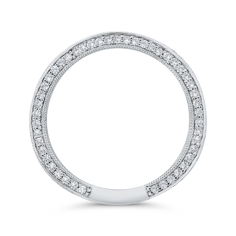 Round Diamond Wedding Band in 14K White Gold