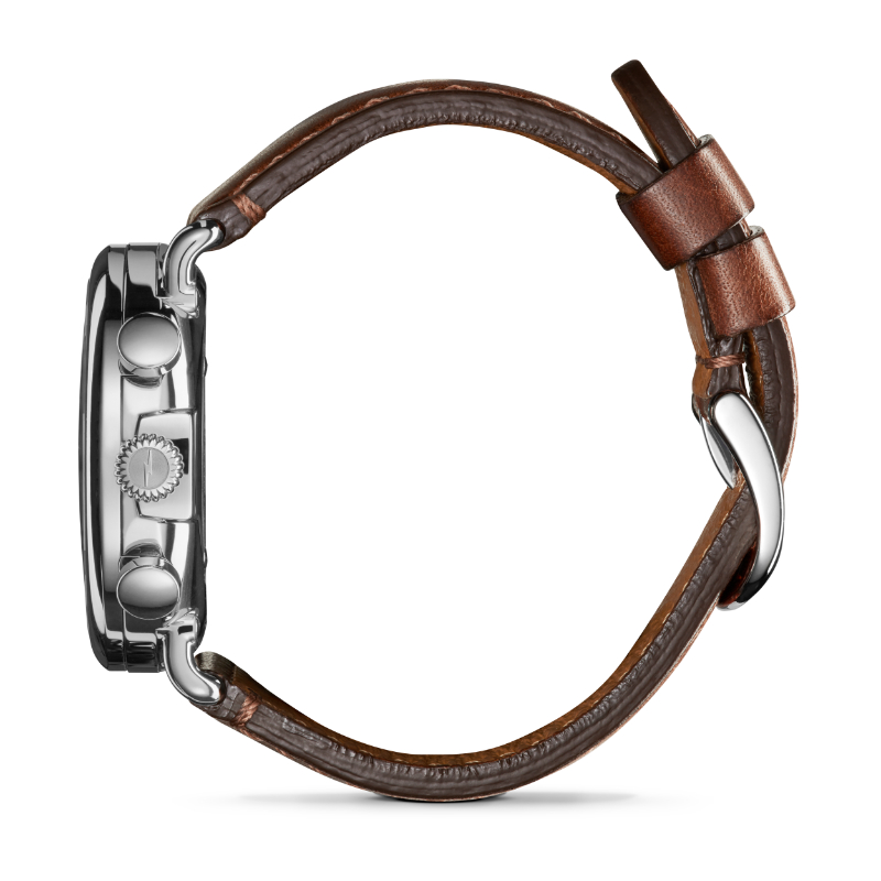Runwell Chrono 41mm, Teak Leather Strap Watch