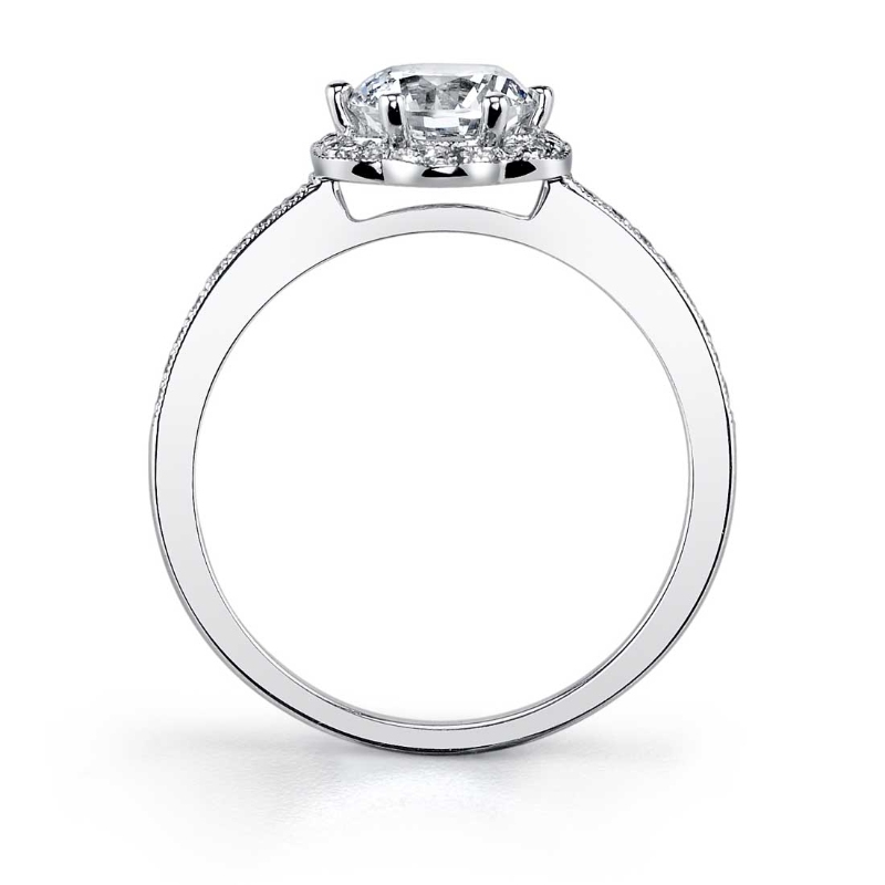 Oval Cut Flower Halo Engagement Ring - Lilian