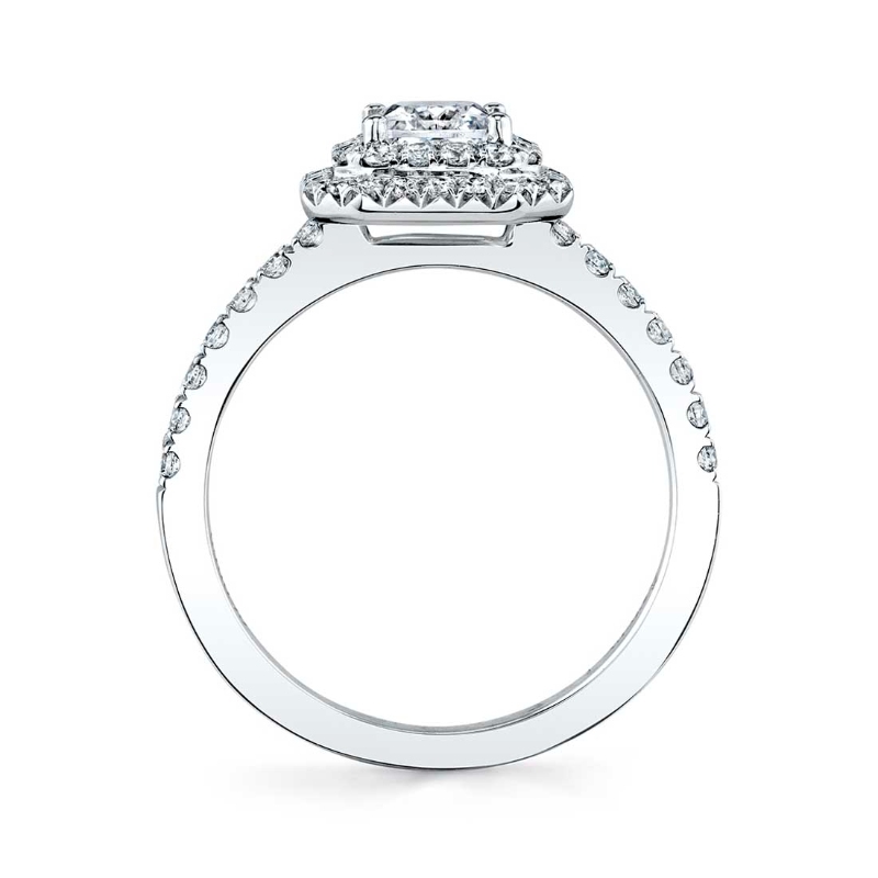 Cushion Cut Double Halo Engagement Ring - Claudia