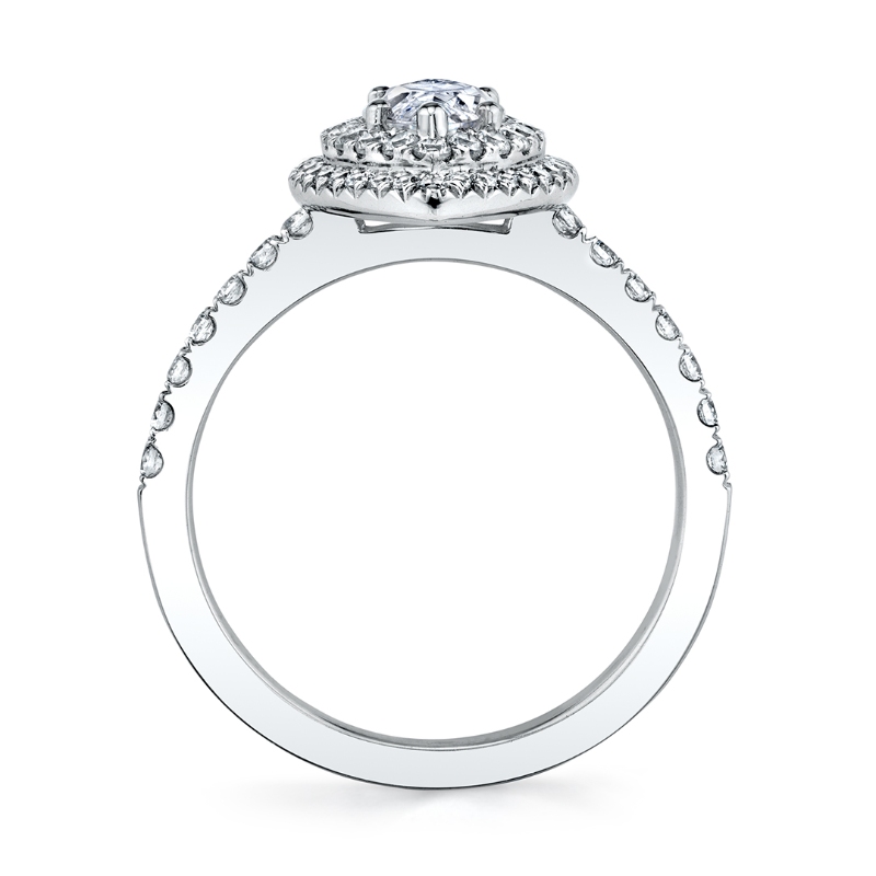 Marquise Cut Double Halo Engagement Ring - Claudia