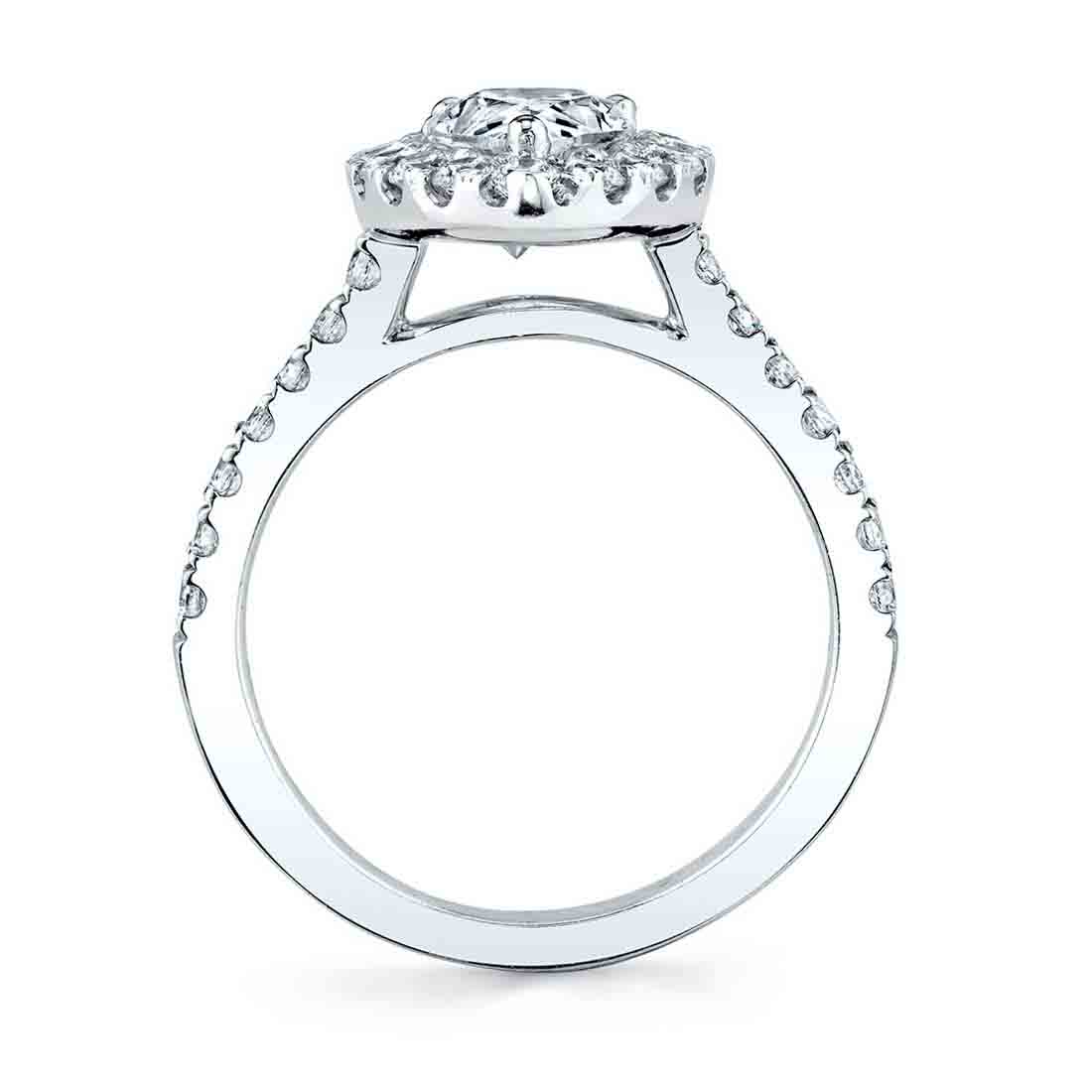 Pear Shaped Classic Halo Engagement Ring - Jacalyn