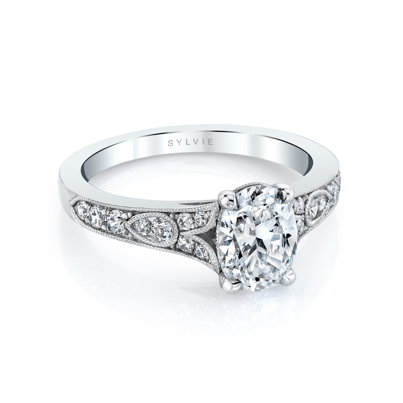 Oval Cut Vintage Inspired Engagement Ring - Chereen