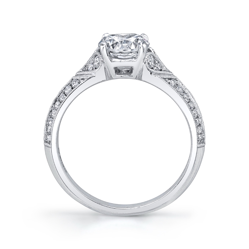 Round Cut Modern Vintage Engagement Ring - Arianna