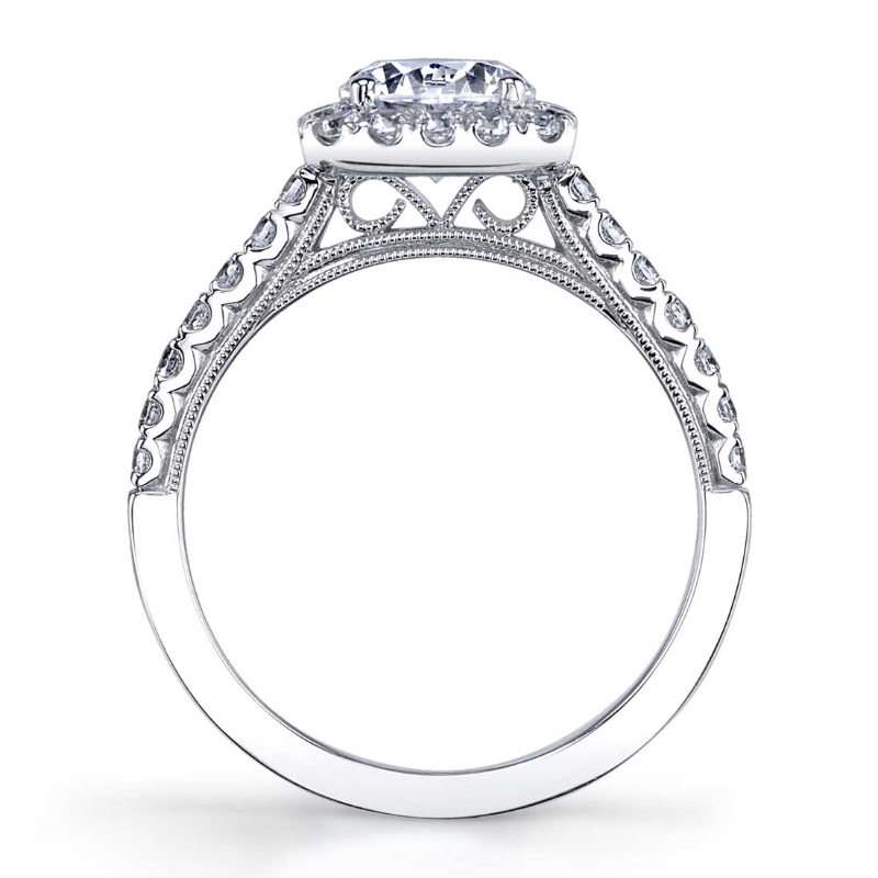 Pear Shaped Halo Engagement Ring - Diandra