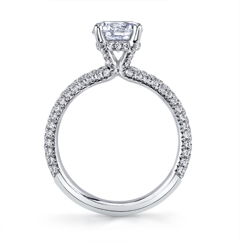 Emerald Cut Classic Pave Engagement Ring - Jayla