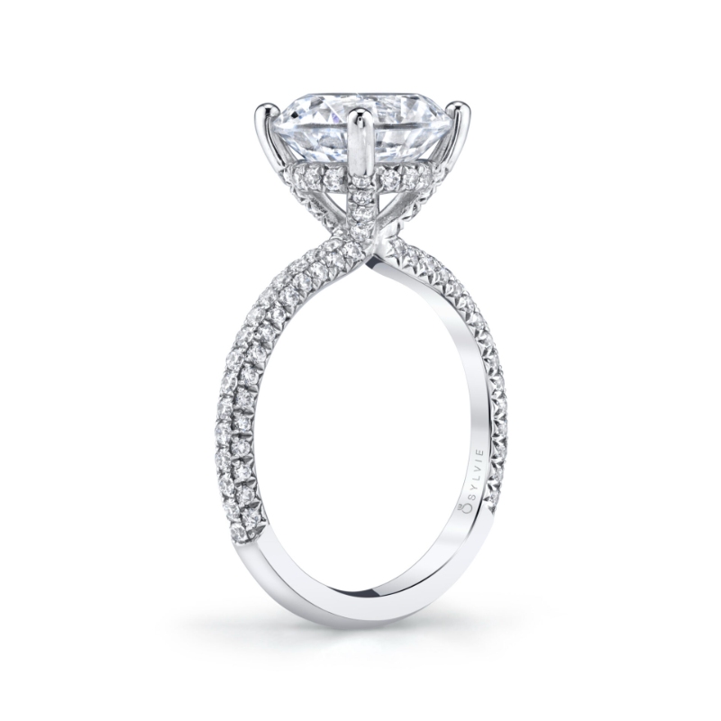 Round Cut 3 Carat Classic Pave Engagement Ring - Jayla