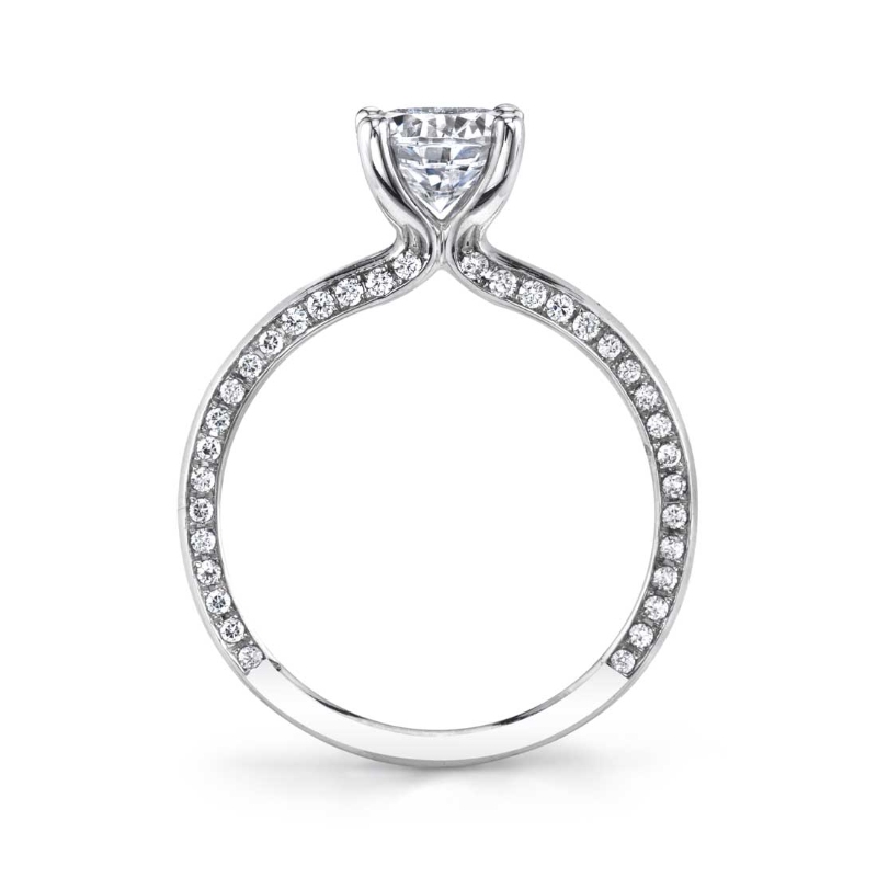 Round Cut Modern Solitaire Engagement Ring - Messaline