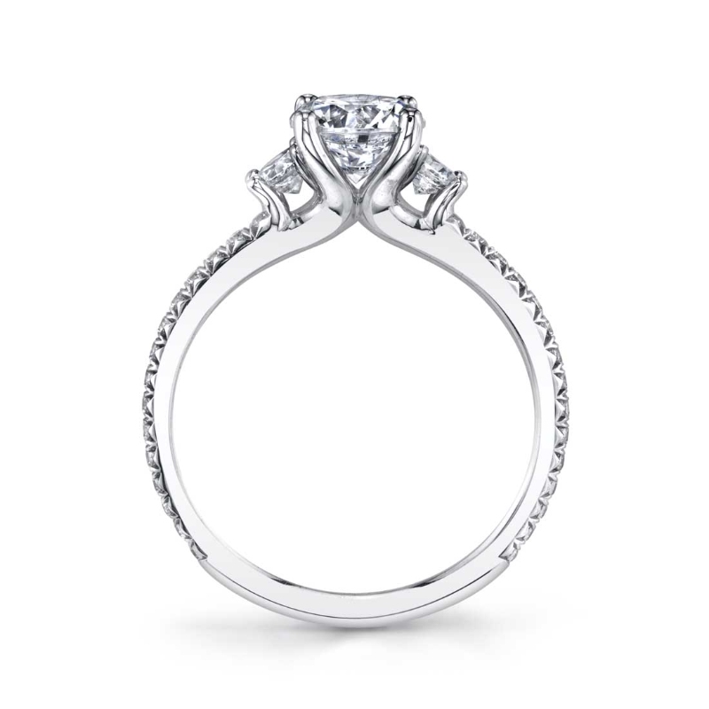 Round Cut Classic Three Stone Engagement Ring - Eloise